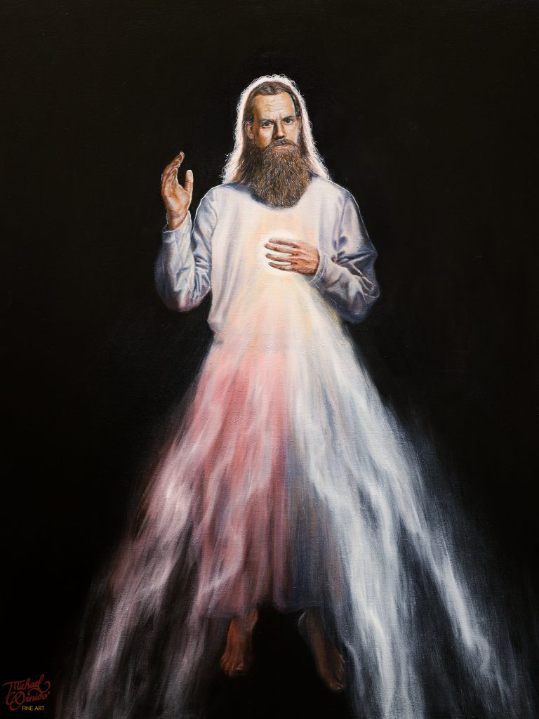 “Divine Mercy” (commission), 48″ by 36″, oil on canvas, 2023 – SOLD