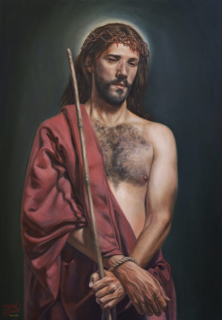 “Ecce Homo”, 1 m (39.37”) by 70 cm (27.56”), oil on canvas, 2024