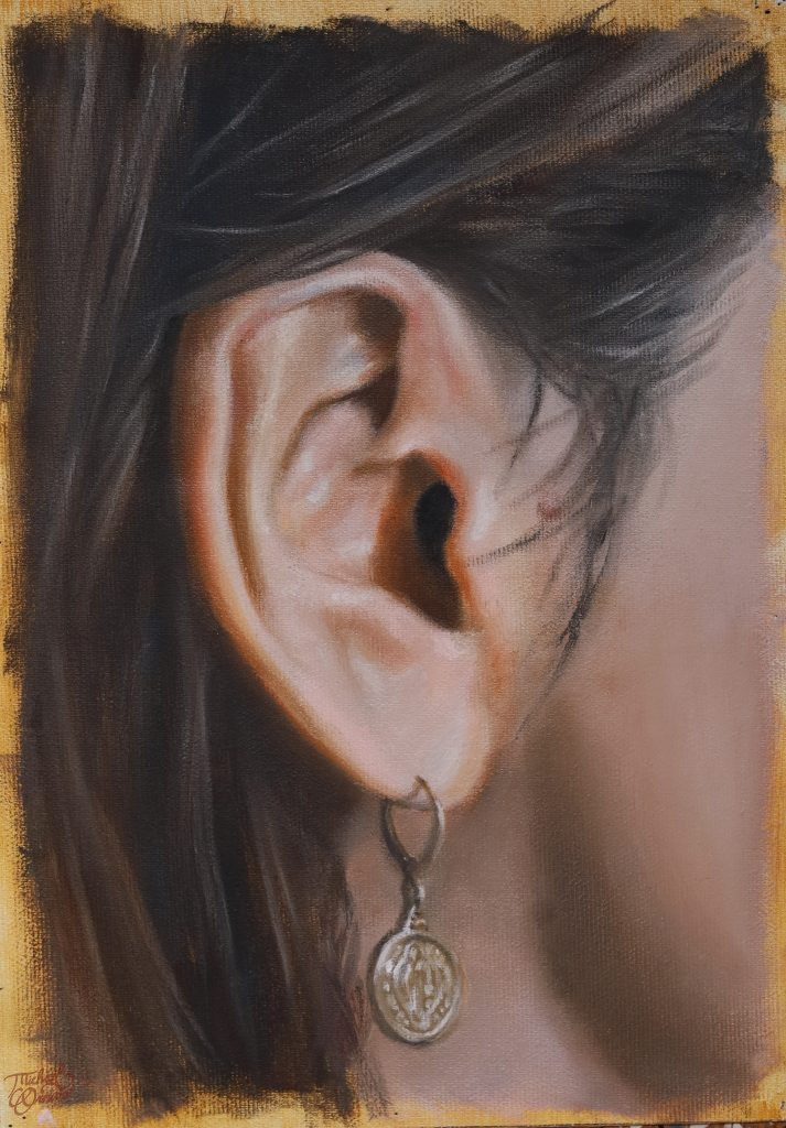 ear practice, oil on canvas, 2024