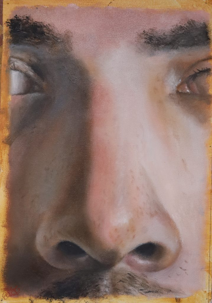 nose practice, oil on canvas, 2024