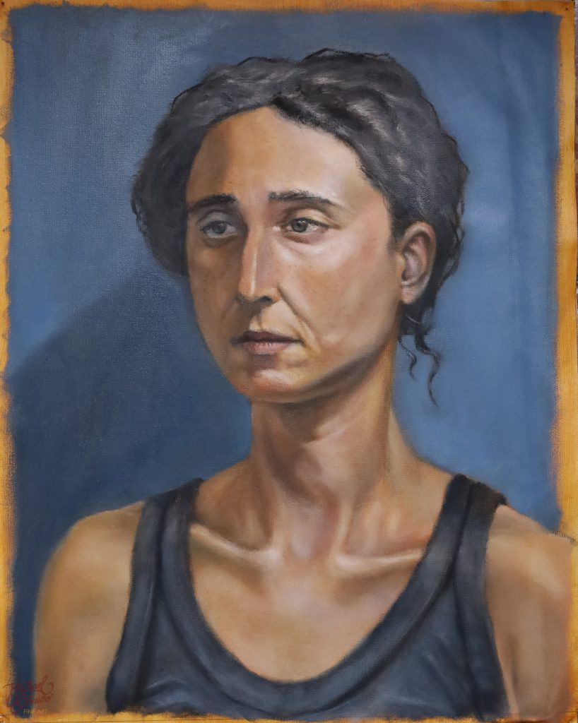 Portrait of a model study (from live sessions), oil on canvas, 2024