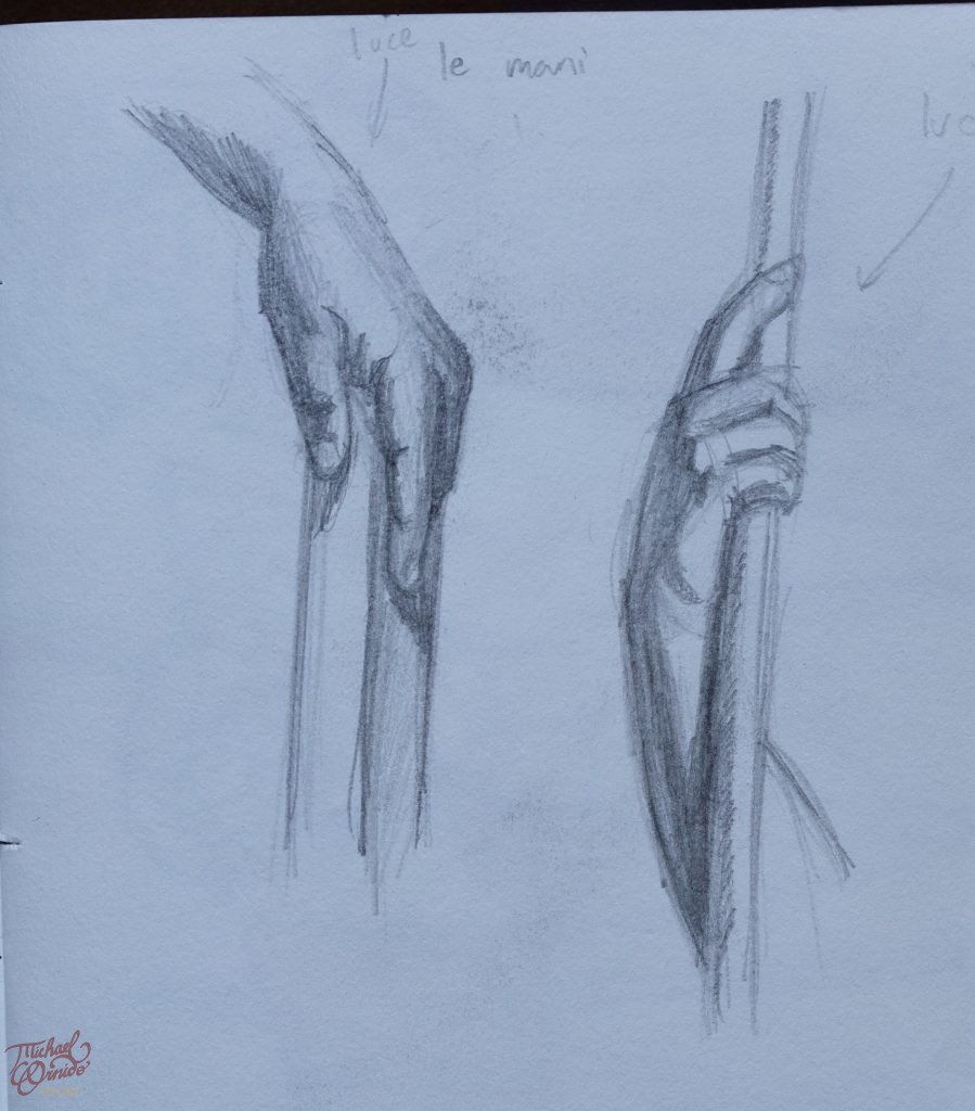 model session sketch 7, graphite on paper, 2024