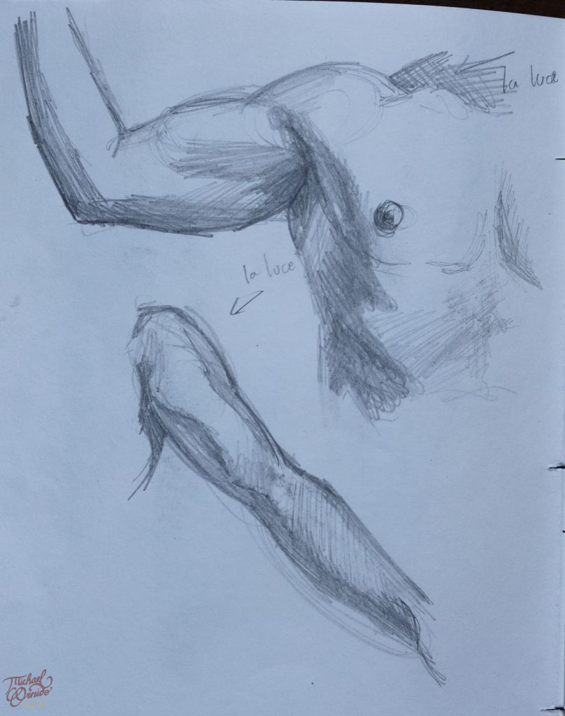 model session sketch 3, graphite on paper, 2024
