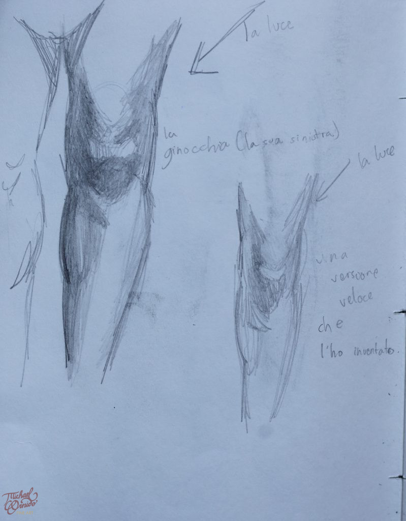 model session sketch 4, graphite on paper, 2024