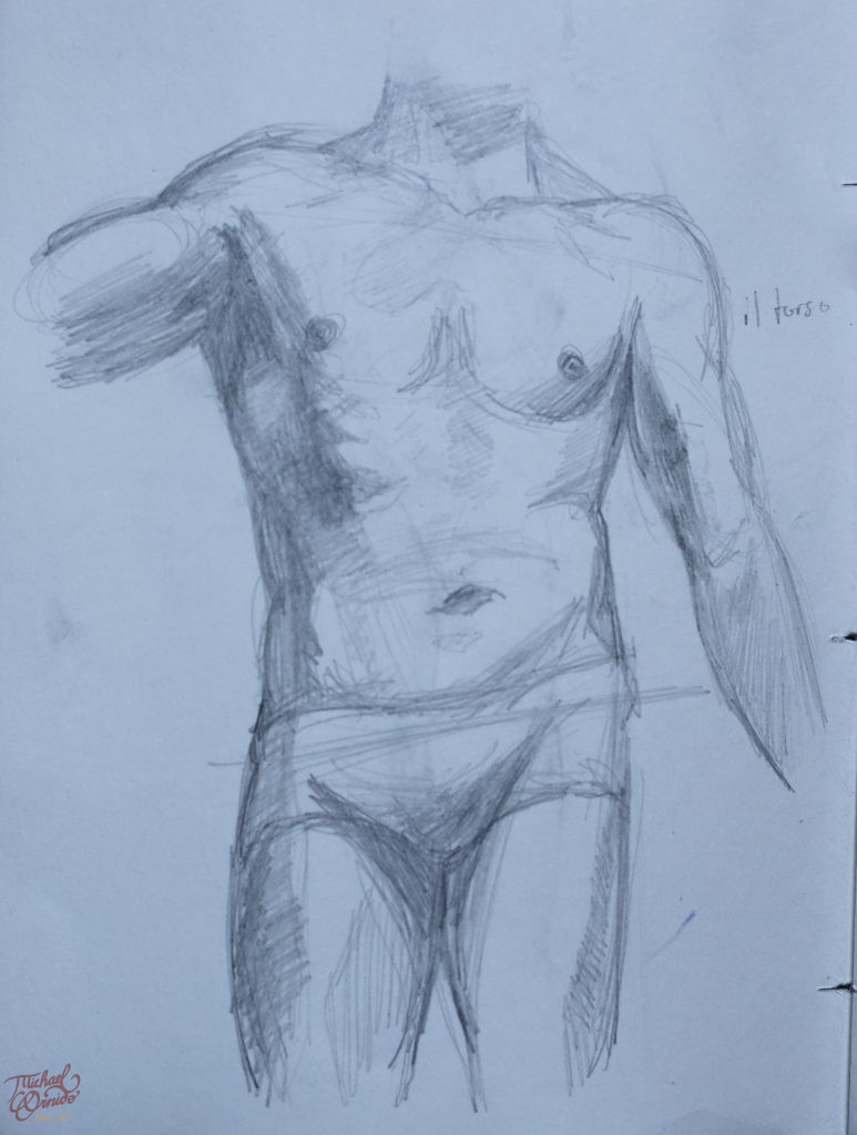 model session sketch 1, graphite on paper, 2024