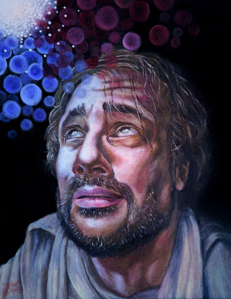 “Trust” (Portrait of Job), 16″ by 12″, oil on canvas, 2020